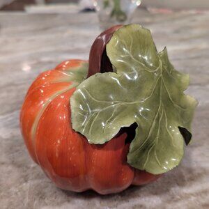Katherine Houston Medium Pumpkin - Flemish Toned Pumpkin Paint/Porcelain 7"x6"